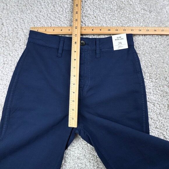 J. Crew Slim Wide Leg Cropped Pant Navy Blue NEW - Picture 10 of 11